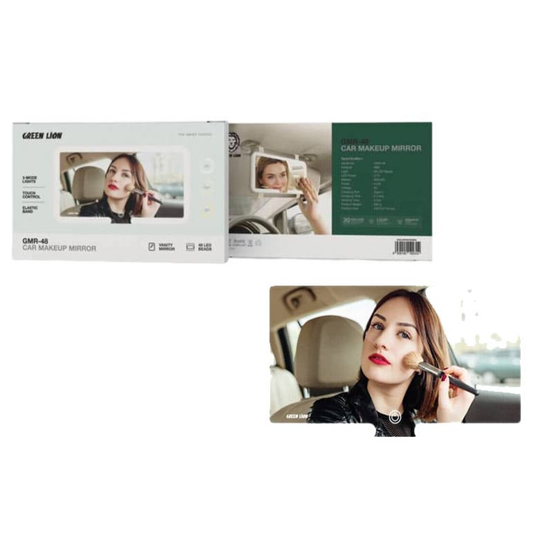 آینه آرایشی چراغدار خودرو گرین لاین مدل Green Lion GMR-48 Car makeup mirror
