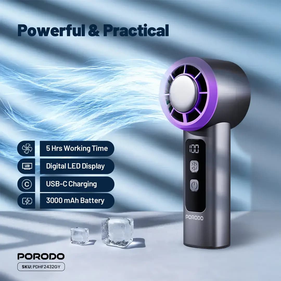 پنکه دستی خنک کننده پرودو مدل porodo Frost wave cooling fan — تصویر ۴