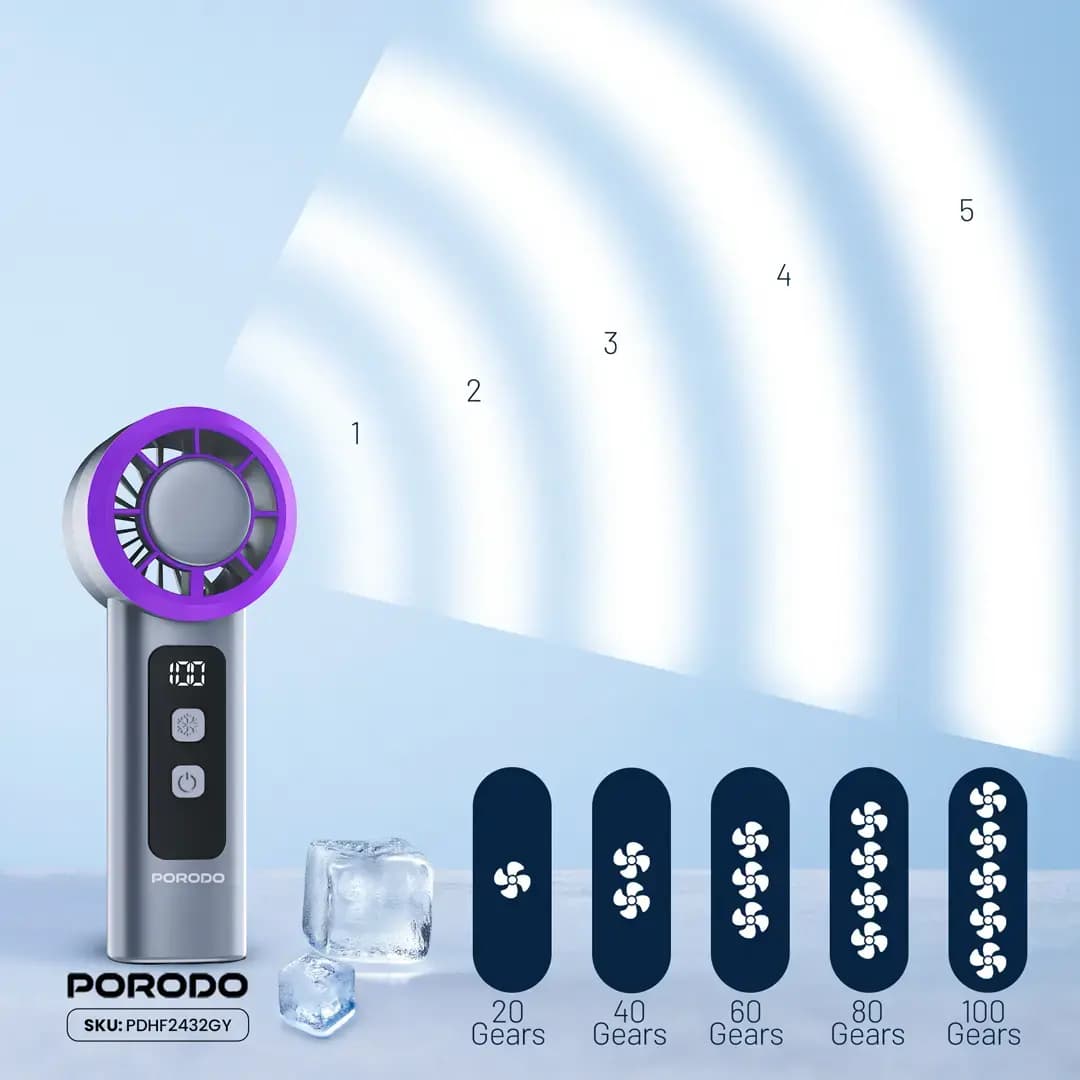 پنکه دستی خنک کننده پرودو مدل porodo Frost wave cooling fan — تصویر ۵