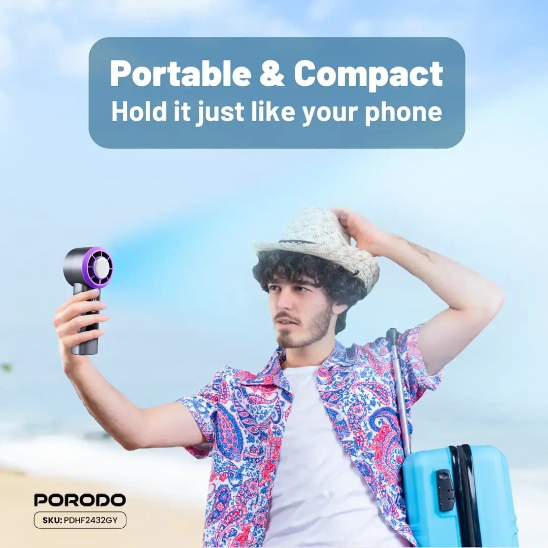 پنکه دستی خنک کننده پرودو مدل porodo Frost wave cooling fan — تصویر ۶