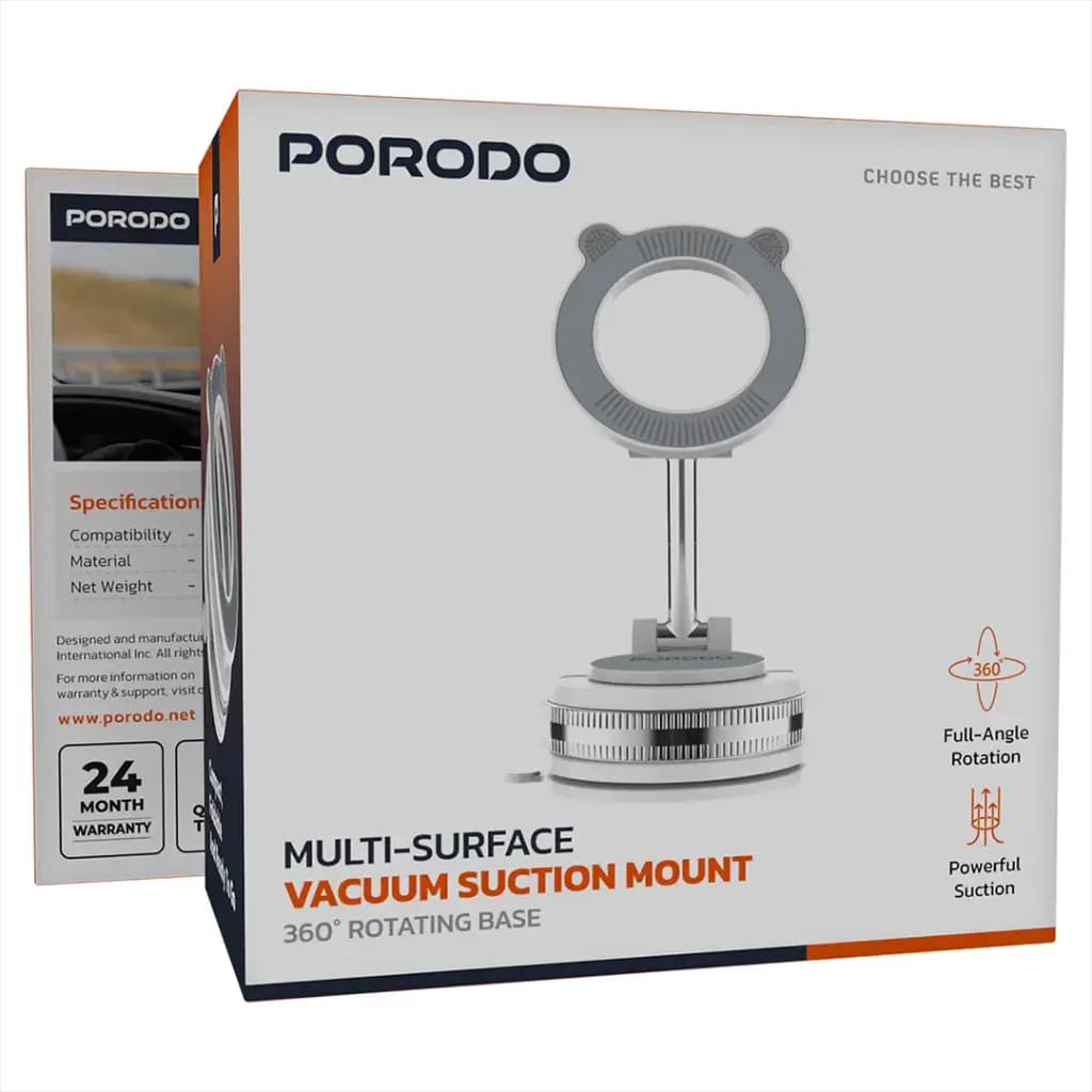 هولدر وکیوم چرخشی مگ سیف پرودو مدل porodo multi-surface vacuum suction mount PDCCJ33WH — تصویر ۴