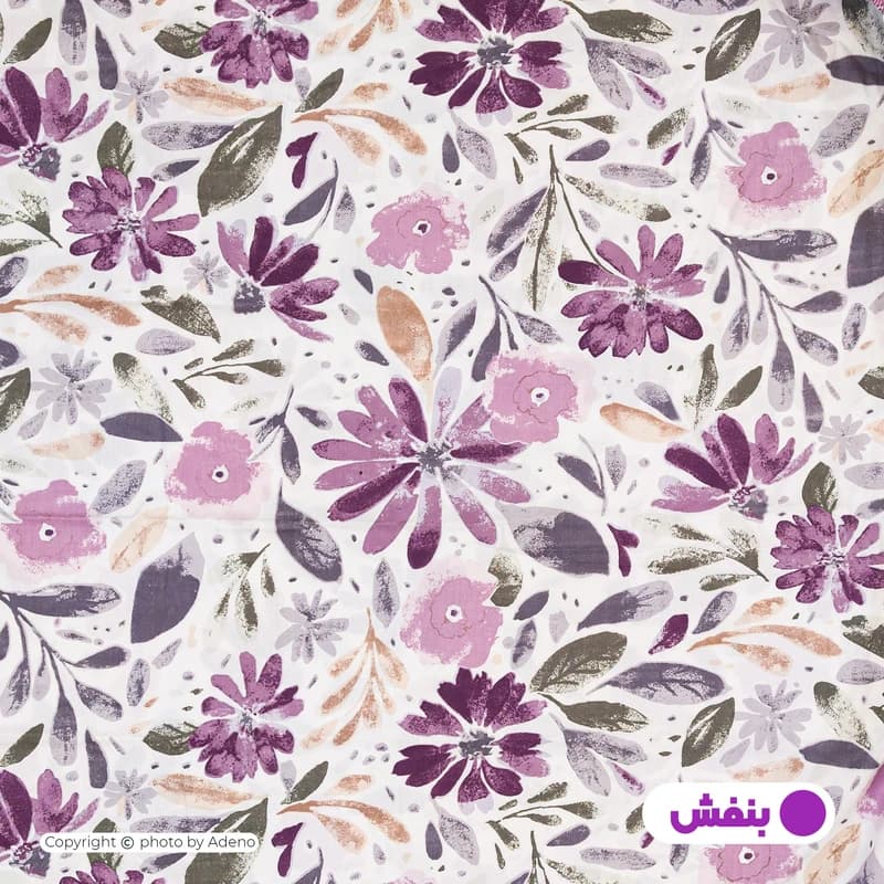 سرویس ملحفه فیلور آدنو مدل بنفشه کد FI44 دونفره 3 تکه — تصویر ۴