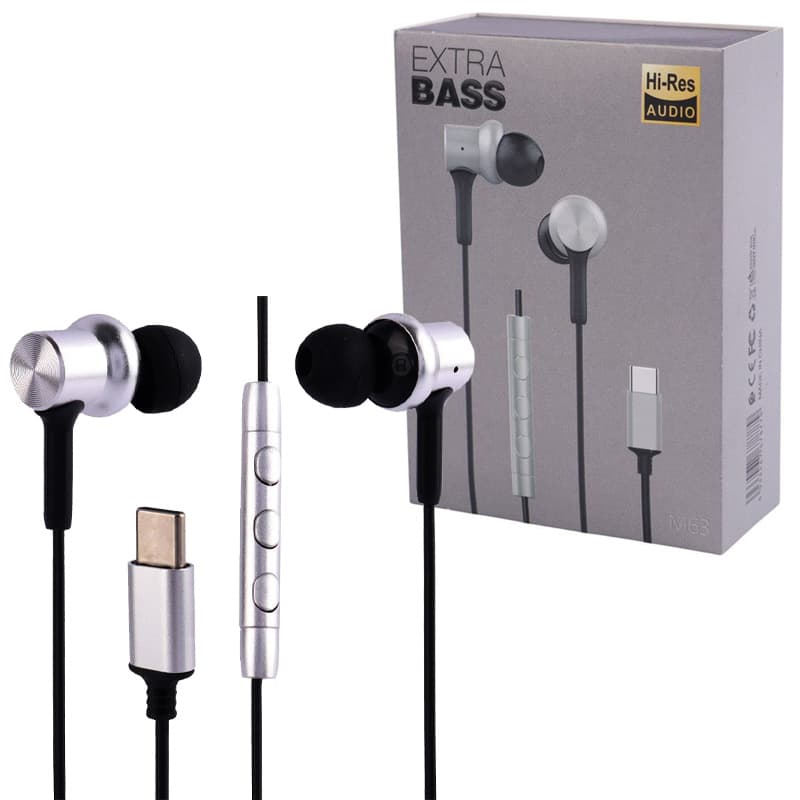 هدفون سیمدار میکروفن دار سوکت Type-c Extra Bass M63