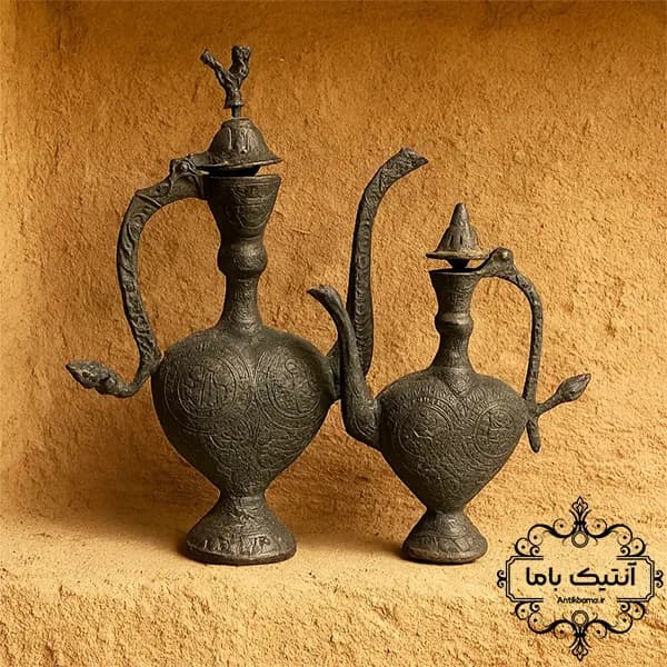 دو گلاب‌پاش برنجی نفیس -سنگین، خوش‌ساخت – کلکسیونی -قدیمی