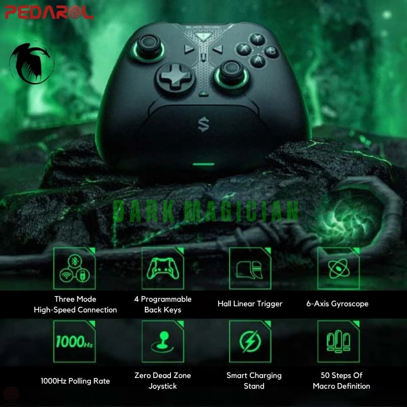دسته بازی بلک شارک مدل Black Shark Dark Magician به همراه داک شارژ — تصویر ۴
