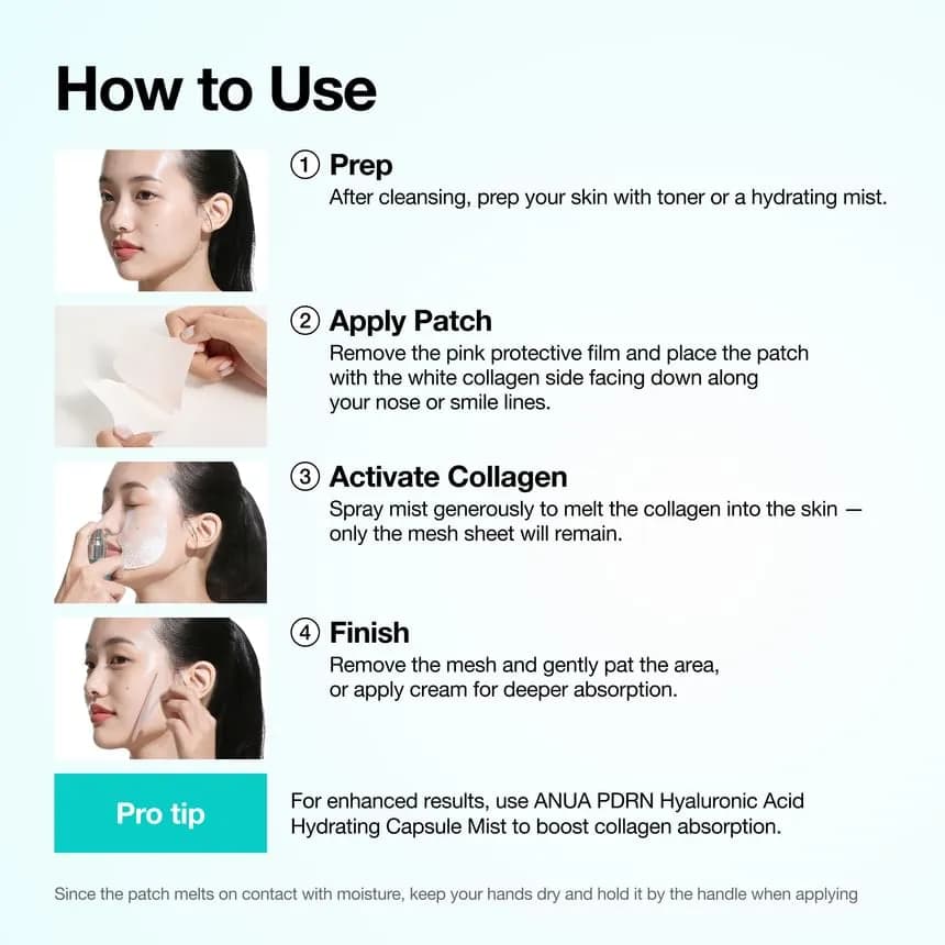 پچ صورت کلاژن و PDRN آنوا PDRN Collagen Melting Patch For Glass Skin [بسته4تایی] — تصویر ۹