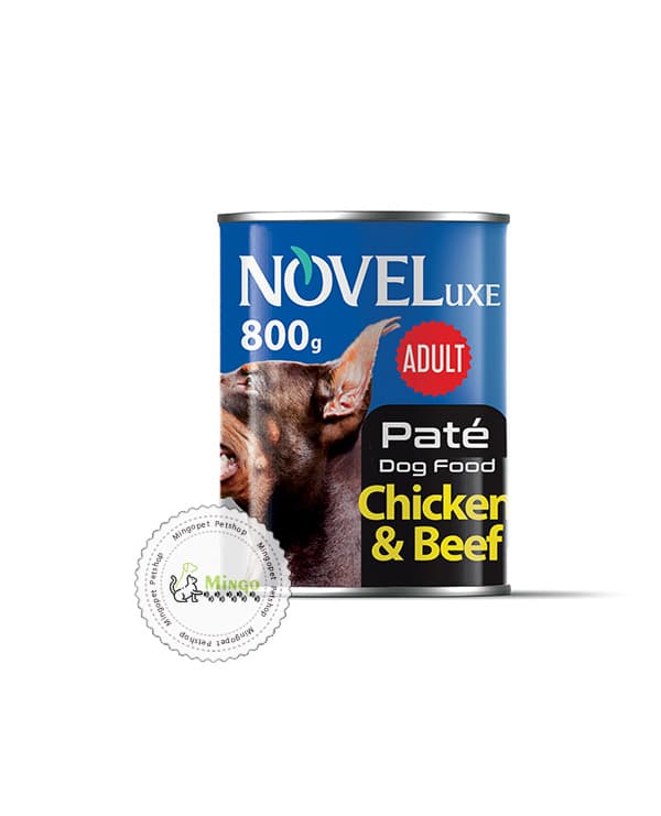 کنسرو سگ پته نوول لوکس با طعم مرغ و گوشت (800 گرم)