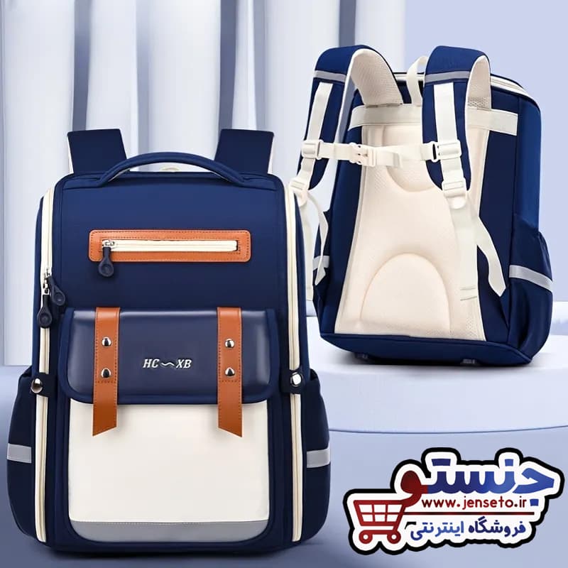کوله پشتی صندوقی سفره ای جلوبند چرمی پسرانه و دخترانه فانتزی خارجی وارداتی (کیف مدرسه) hcxb کد 1693 — تصویر ۶