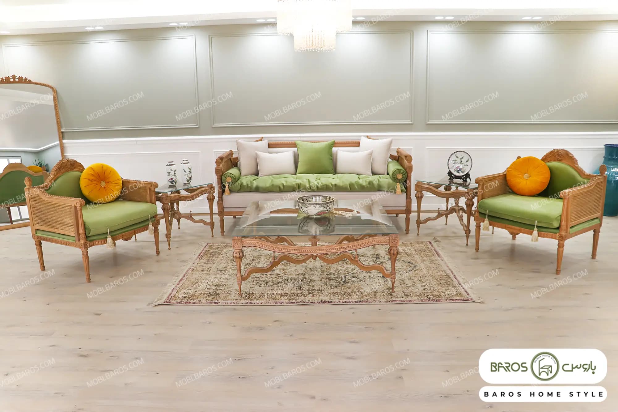 مبل نئوکلاسیک مصری و کاجی کد ۱۴
