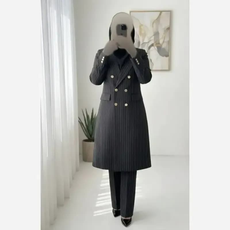ست اداری سارا پارچه مازراتی کجراه درجه یک رنگ بندی متنوع سایز 1 و 2 — تصویر ۲