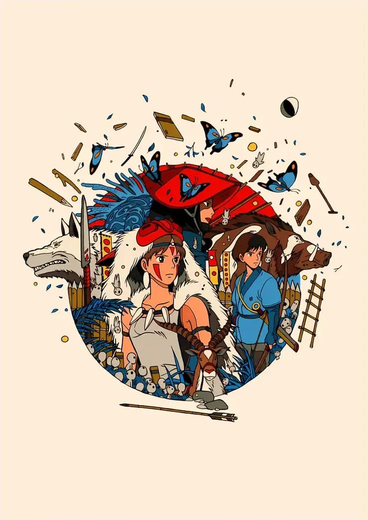 متال پوستر انیمه Princess Mononoke کد N608 — تصویر ۲