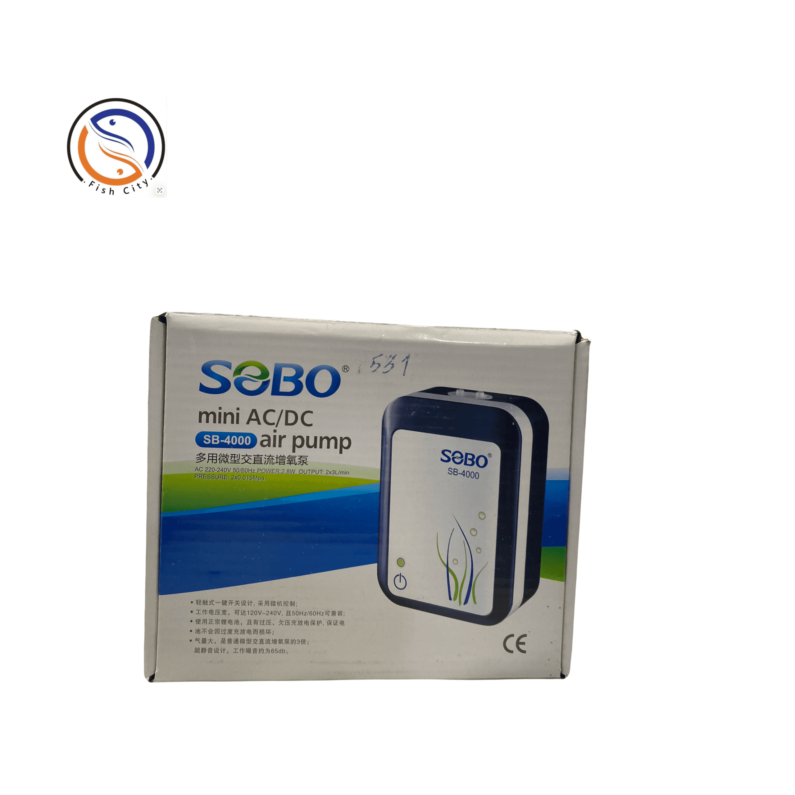 پمپ هوا شارژی دولول آکواریوم سوبوSB-4000
