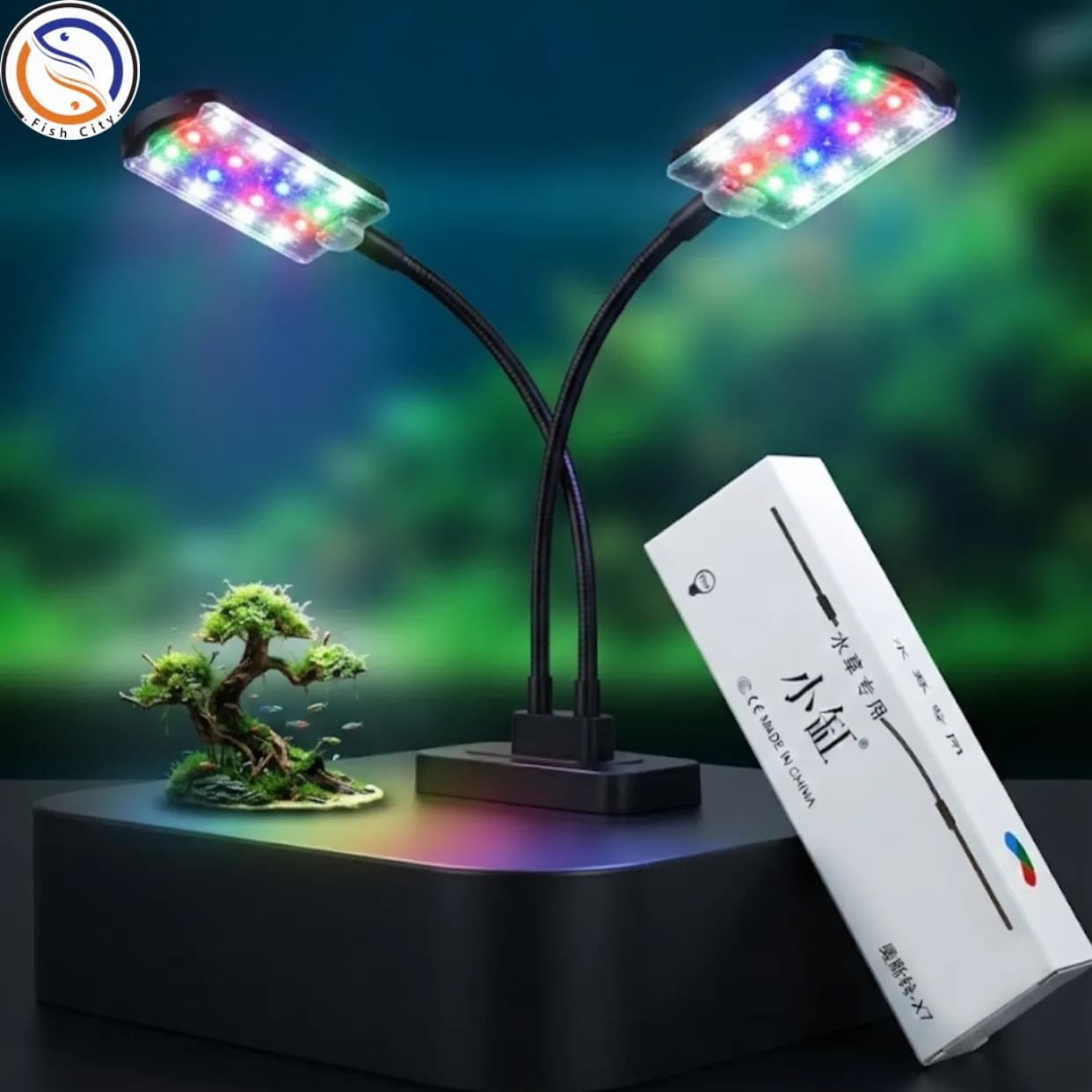 نور ال ای دی آکواریوم دوشاخ قابل تنظیم برند XIAOYAمدل X7