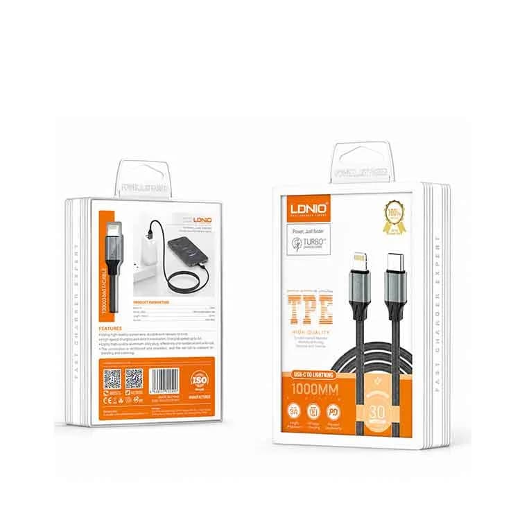 کابل USB-C به USB-C الدینیو LDNIO LC441C | کابل شارژ سریع 65 وات و انتقال داده 1 متری — تصویر ۲