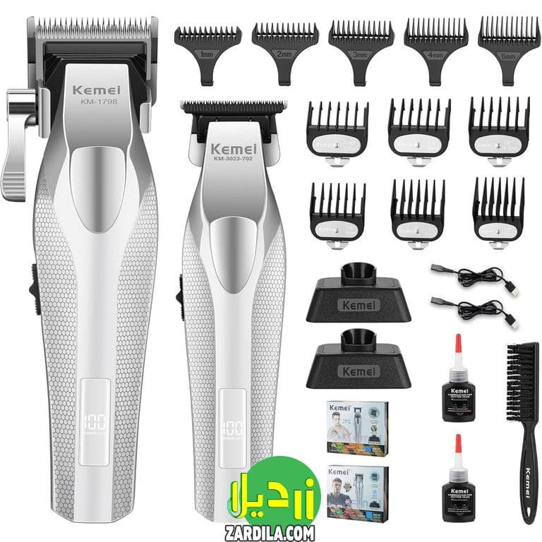 ست ماشین اصلاح و خط زن سالنی کیمی مدل Kemei Km_3023_702&1798