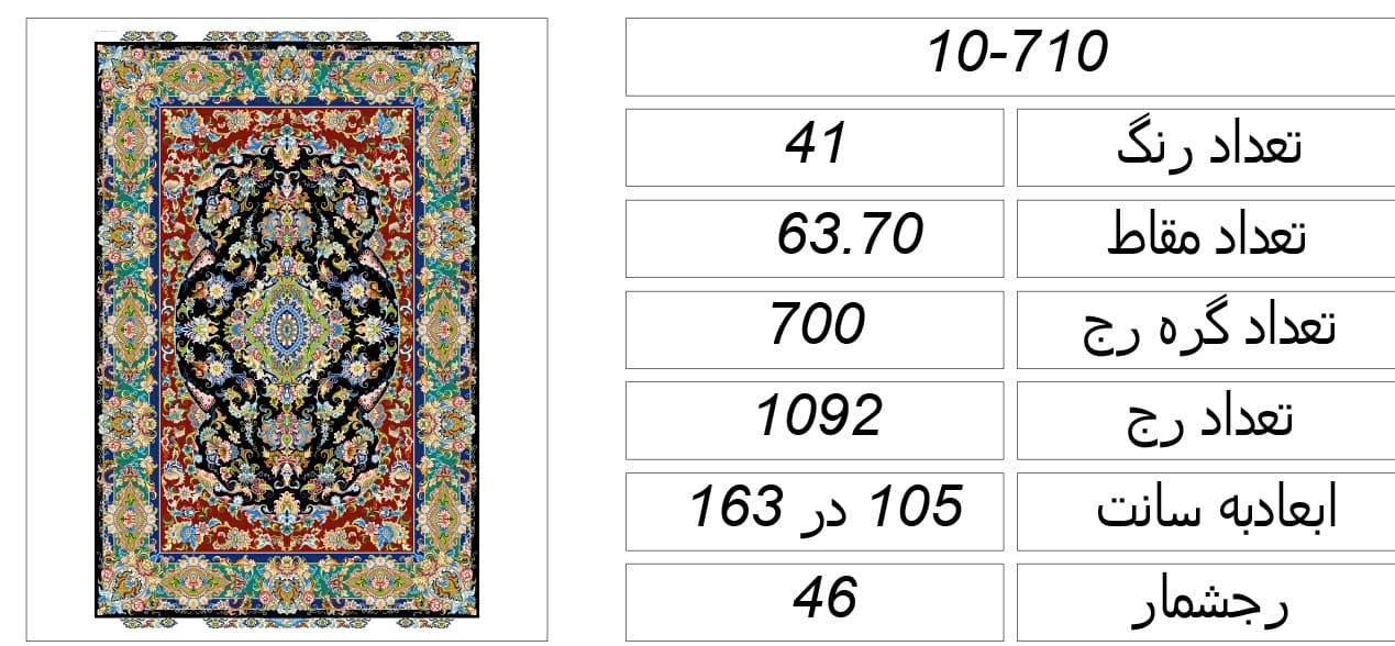 فایل نقشه قالی ،f10-710