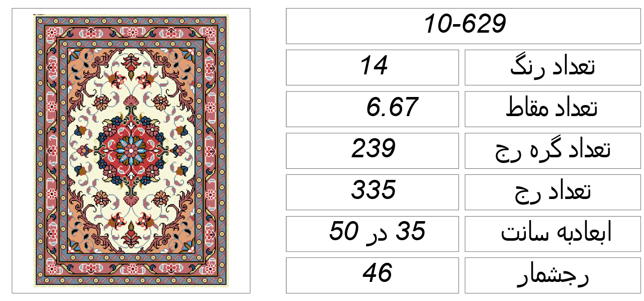 نقشه عددی قالیچه،k10-629 — تصویر ۳