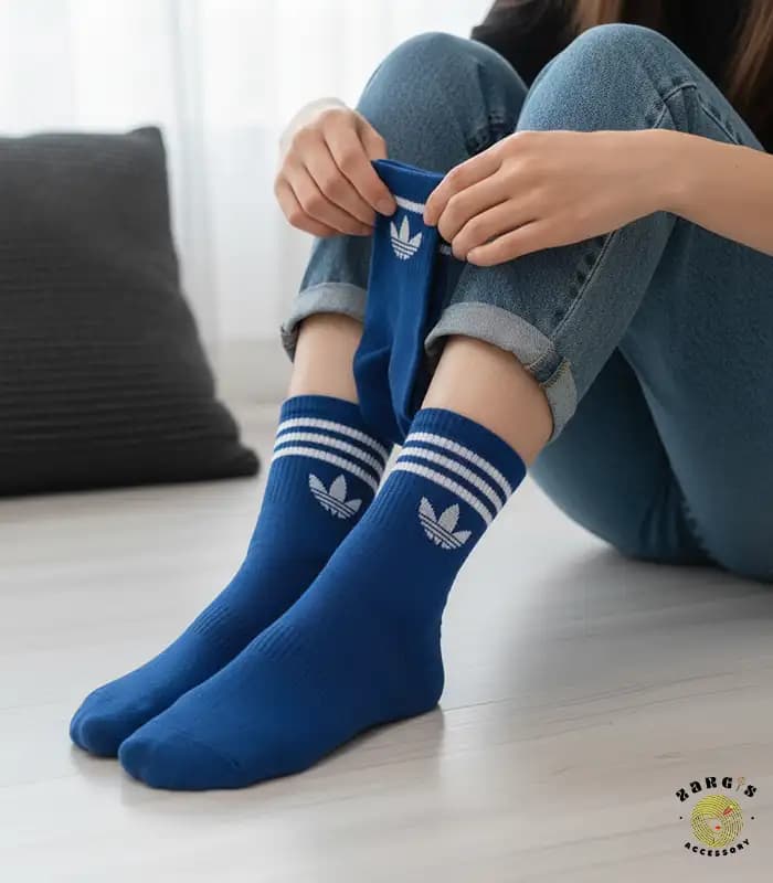 جوراب زنانه نیم ساق آدیداس رنگی