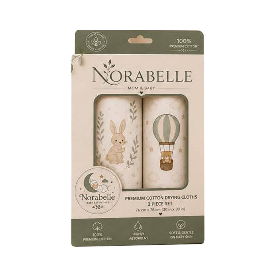 دستمال خشک کن نوزاد 2 عددی NORABELLE