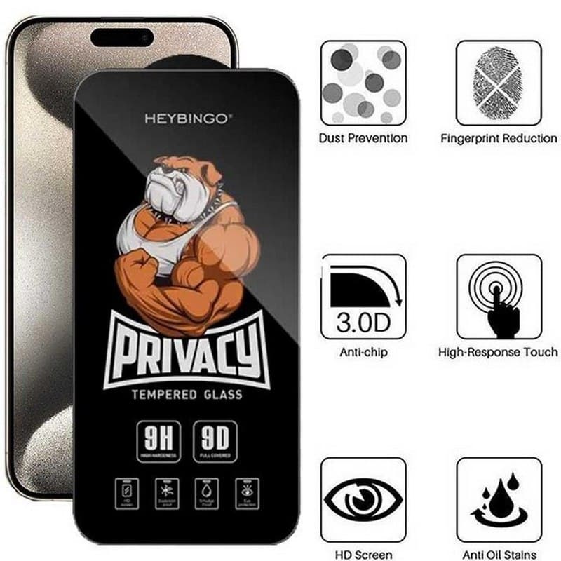 گلس محافظ صفحه نمایش حریم شخصی (پرایویسی) مدل Privacy Hey Bingo مناسب برای گوشی موبایل اپل iPhone 7 / 8 سفید — تصویر ۳
