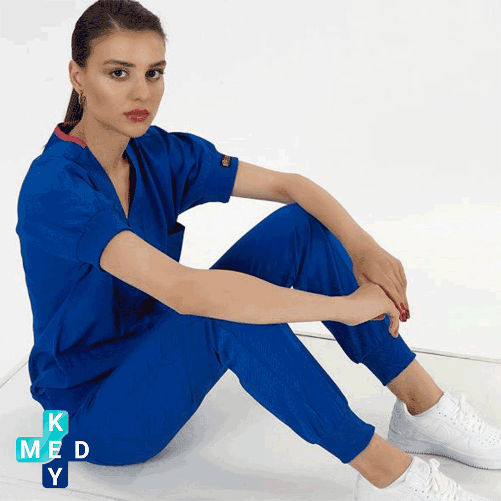 اسکراب ترک برند cizgi medikal مدل گری پلاس GREYS PLUS 2023 رنگ آبی کاربنی — تصویر ۳