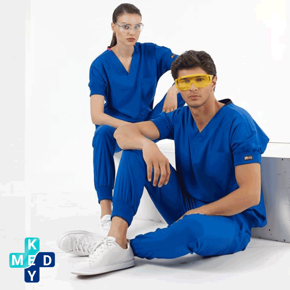 اسکراب ترک برند cizgi medikal مدل گری پلاس GREYS PLUS 2023 رنگ آبی کاربنی — تصویر ۲