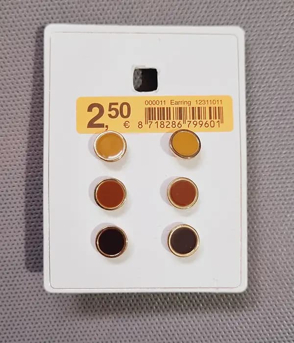 گوشواره میخی دکمه ای رنگی