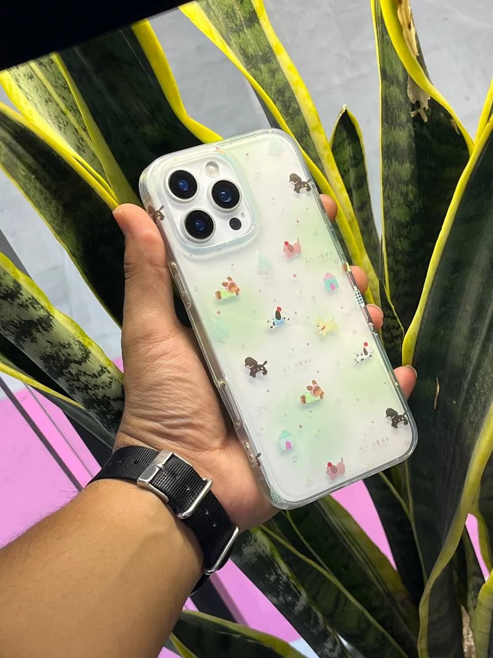 قاب آبنباتی GREEN PET آیفون iPhone 14 Pro Max | قاب ژله‌ای شفاف دور چاپ با طراحی فانتزی — تصویر ۲