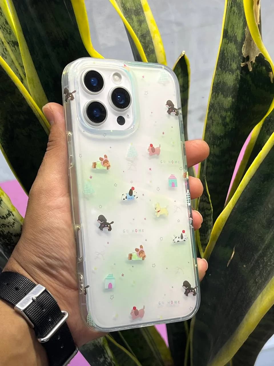 قاب آبنباتی GREEN PET آیفون iPhone 13 Pro Max | قاب ژله‌ای شفاف دور چاپ با طراحی فانتزی — تصویر ۳