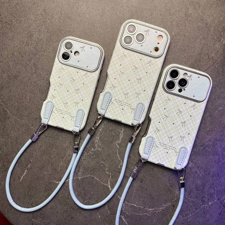 قاب پاپیون بند دار آیفون iPhone 17 Pro | قاب فانتزی با بند گردنی و محافظ لنز — تصویر ۳