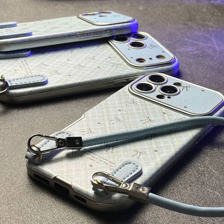 قاب پاپیون بند دار آیفون iPhone 17 Pro | قاب فانتزی با بند گردنی و محافظ لنز — تصویر ۵