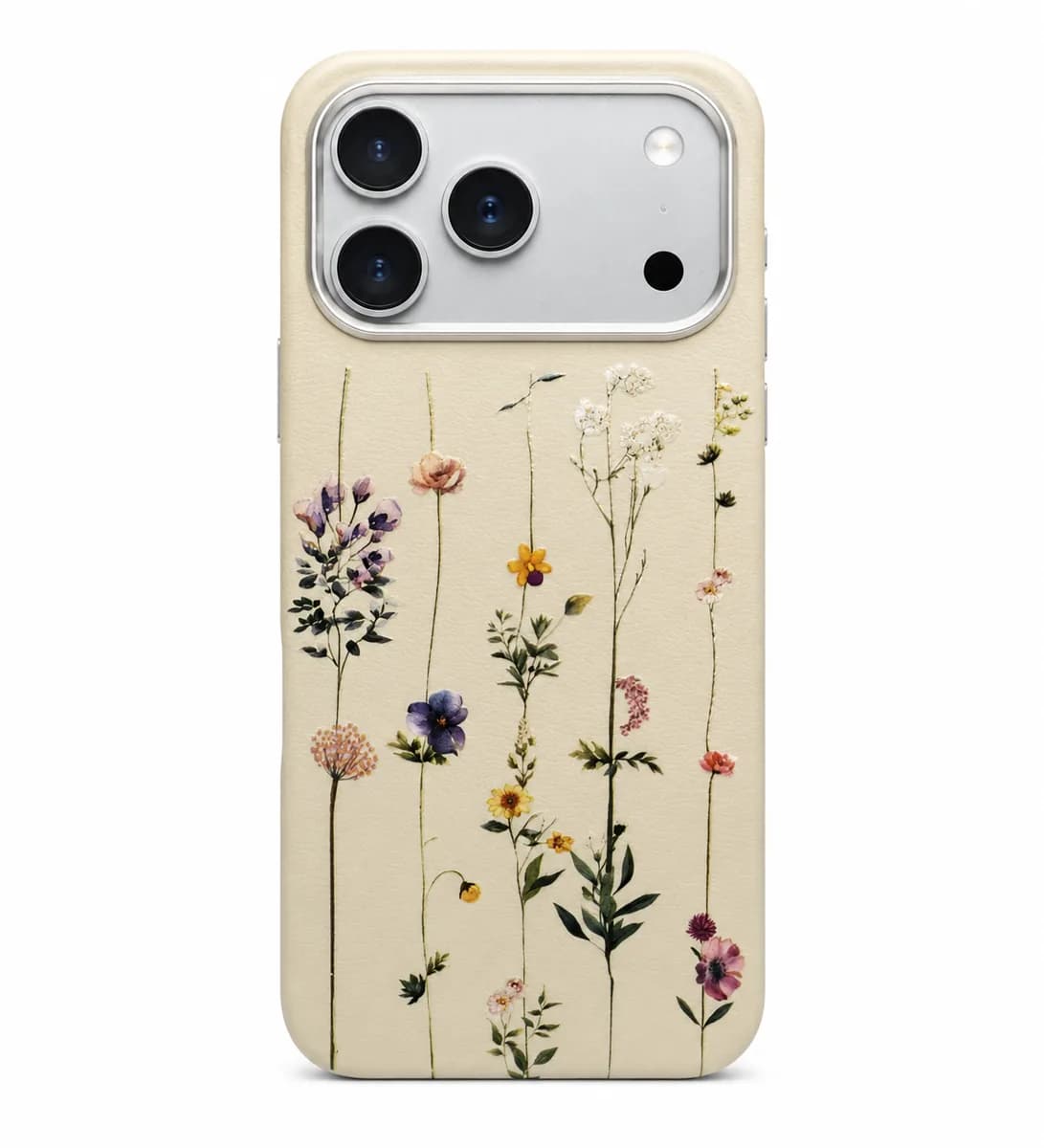 قاب طرح گل خیزران چرمی آیفون iPhone 17 Pro Max | قاب چرمی فانتزی با طراحی گل خاص