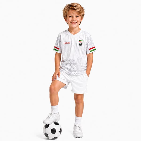 پیراهن و شرت بچه گانه تیم ملی ایران 2026(فلامنت)(سفید)