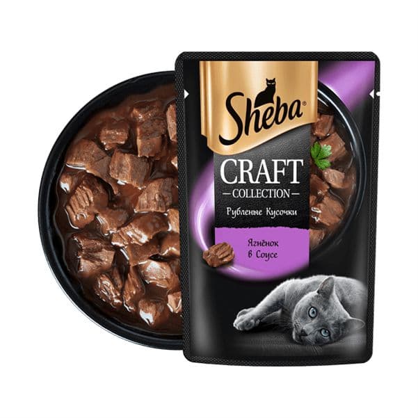 پوچ گربه شبا با طعم بره در سس_Sheba craft collection lamb in sauce