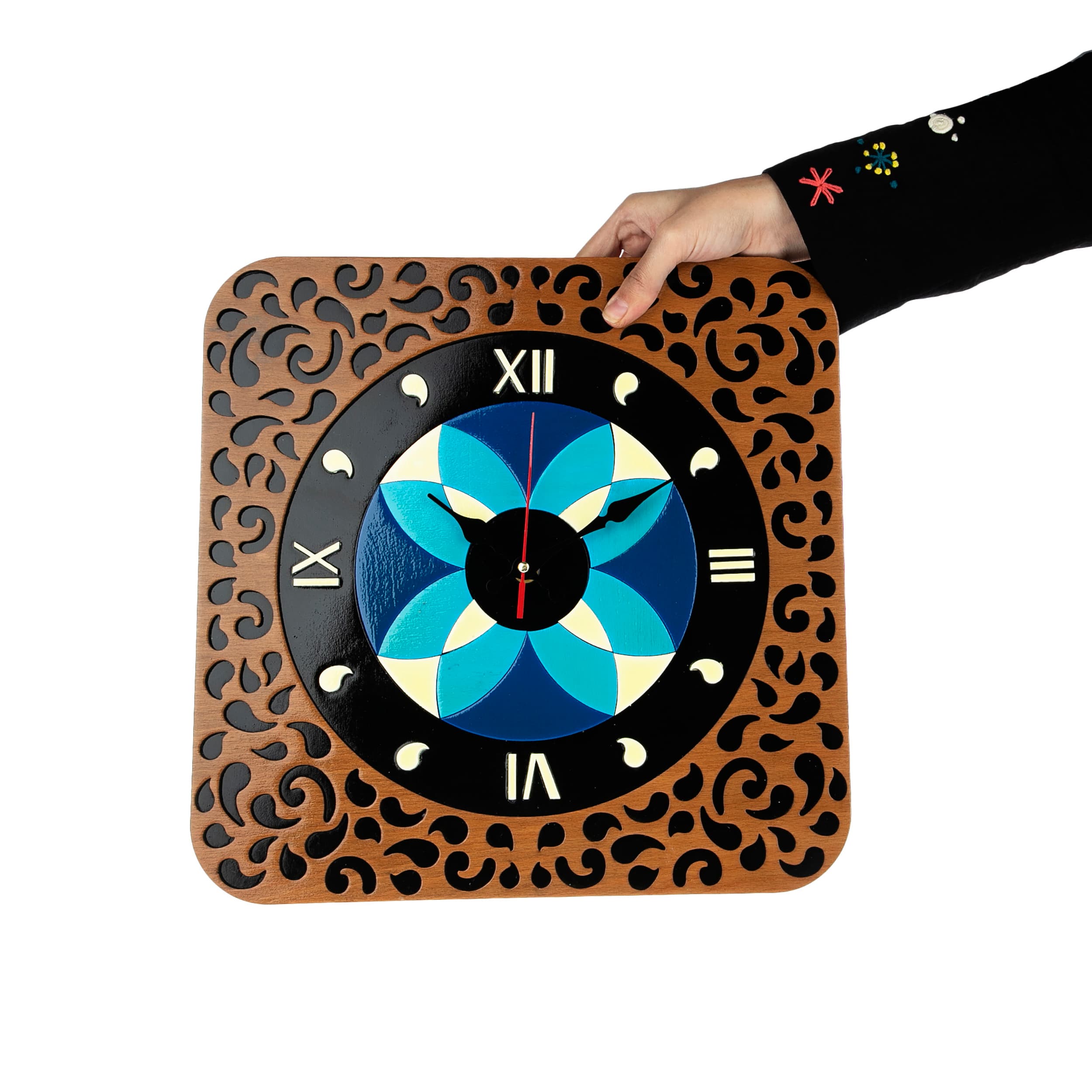 ساعت دیواری چوبی مدل کلاسیک کد CK 609-CM – بسته 5 عددی — تصویر ۳