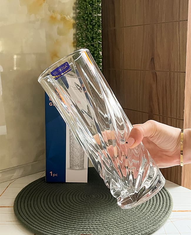 گلدان استوانه ای طرحدار دلی گلس deli glass — تصویر ۳