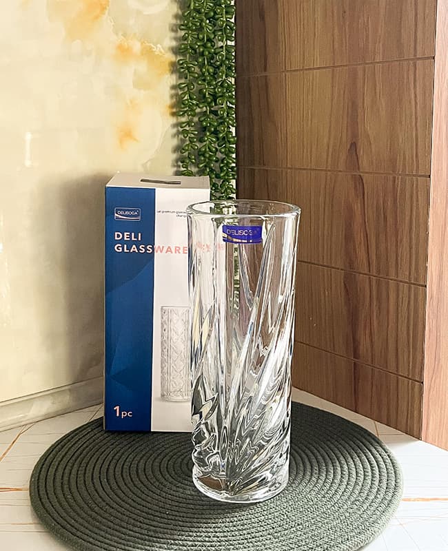 گلدان استوانه ای طرحدار دلی گلس deli glass — تصویر ۴