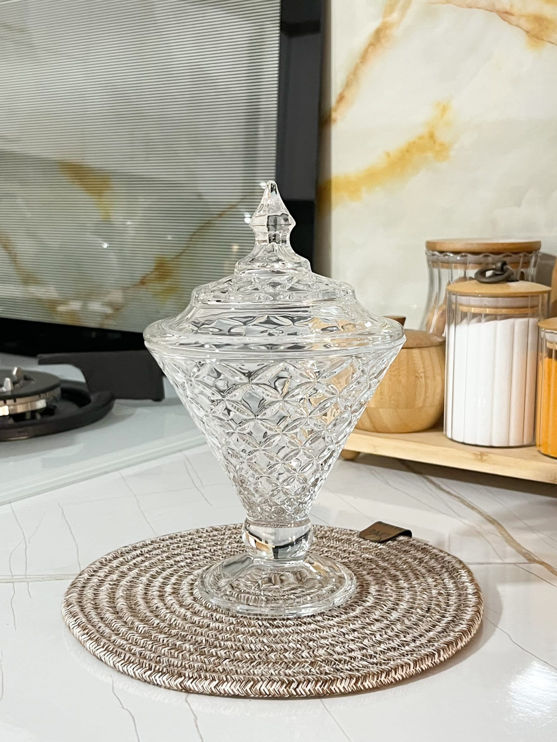 قندان و شکلات خوری مدل الماس deliglass — تصویر ۳