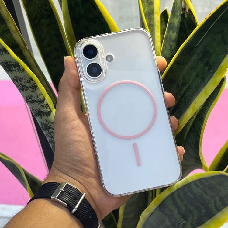 قاب شفاف کریستالی مدل iphone 13 promax سفید — تصویر ۳