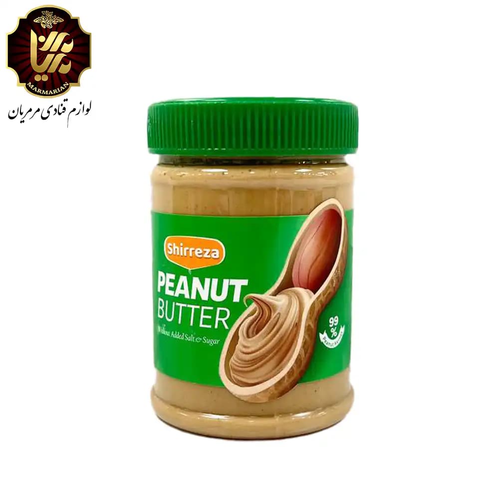 کره بادام زمینی کرمی رژیمی شیررضا بسته 400 گرمی