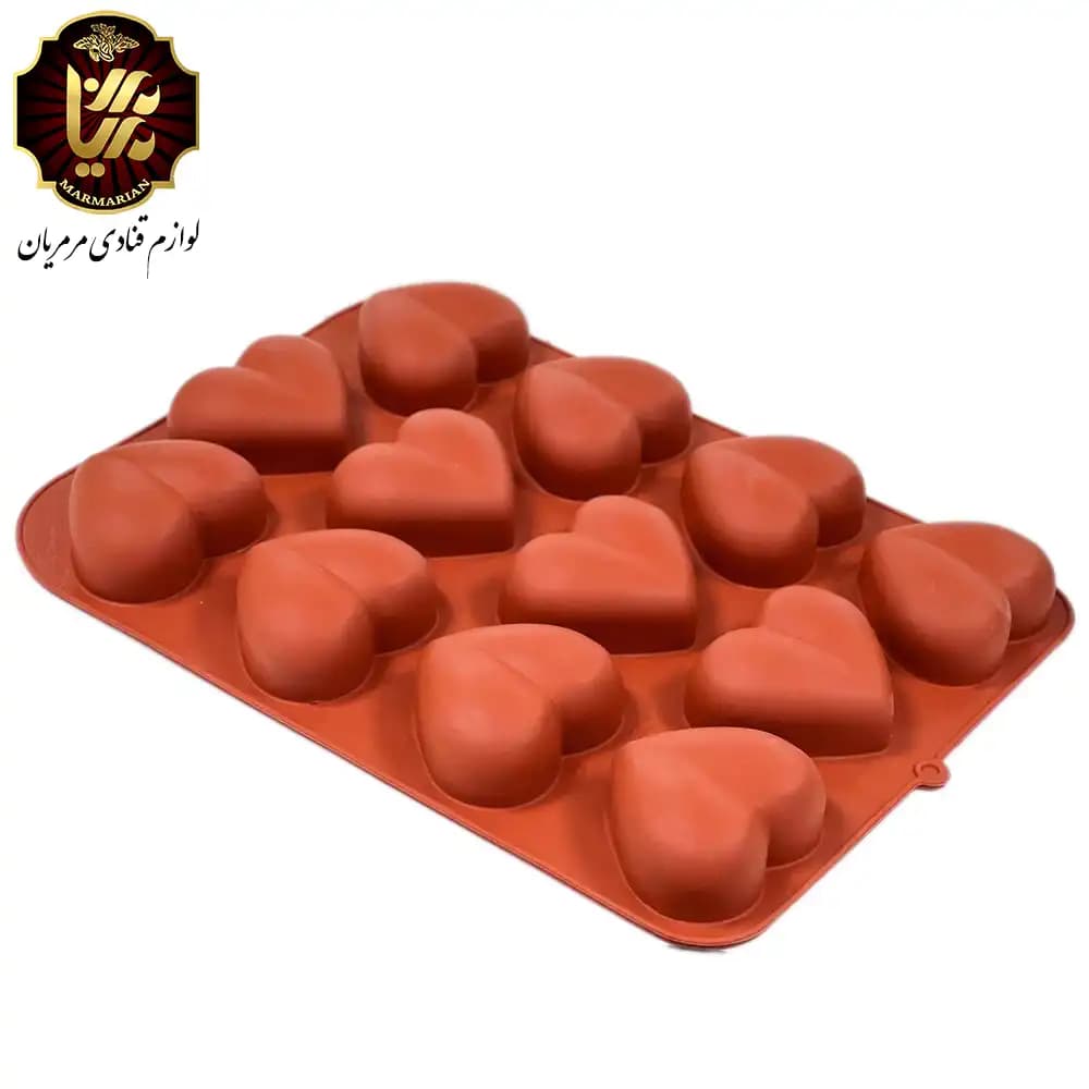 قالب سیلیکون قلب 12 خانه بزرگ