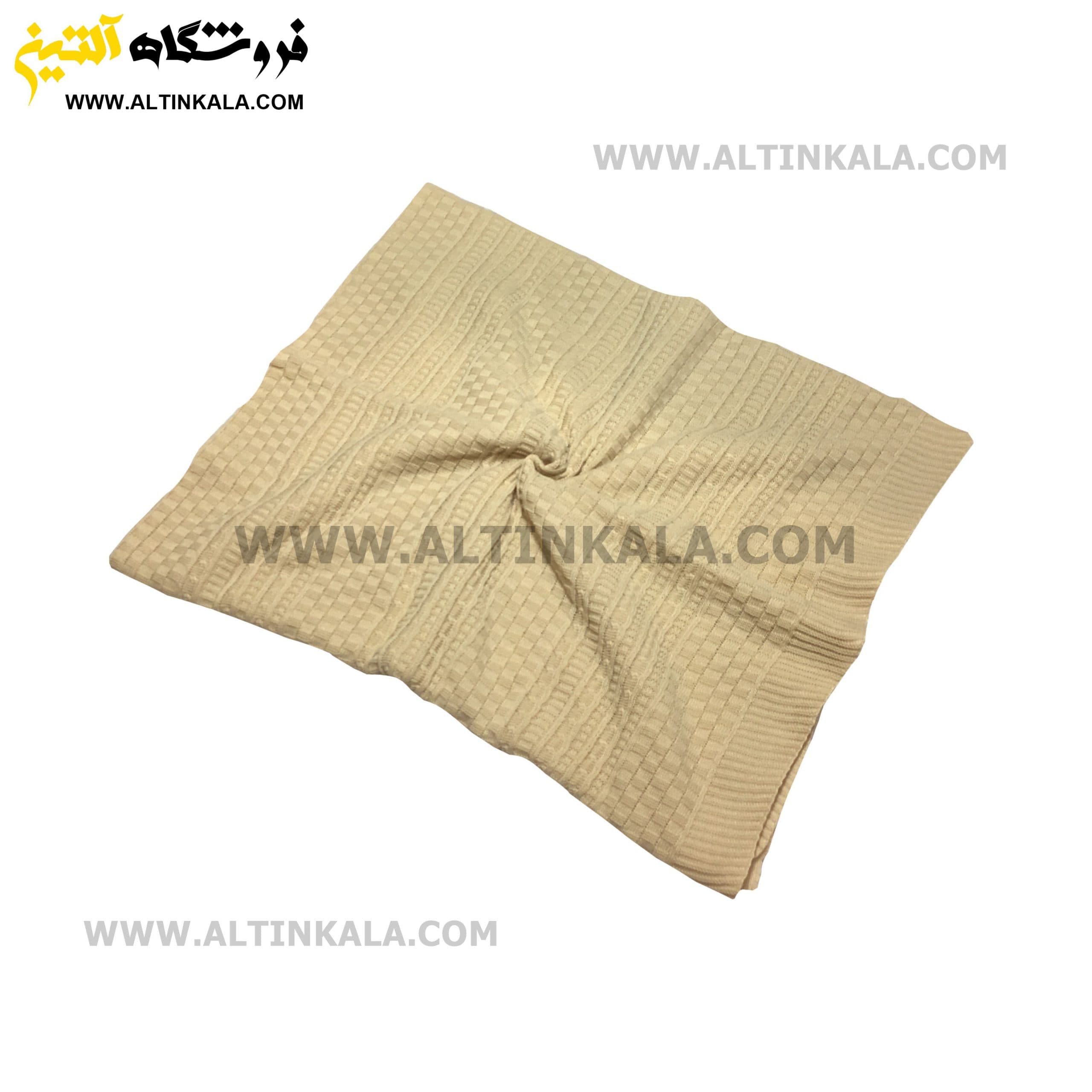 شال مبل بافت (رومبلی) سوپر (تراکم بالا) طرح هیلدا سایز 150×200 کرم