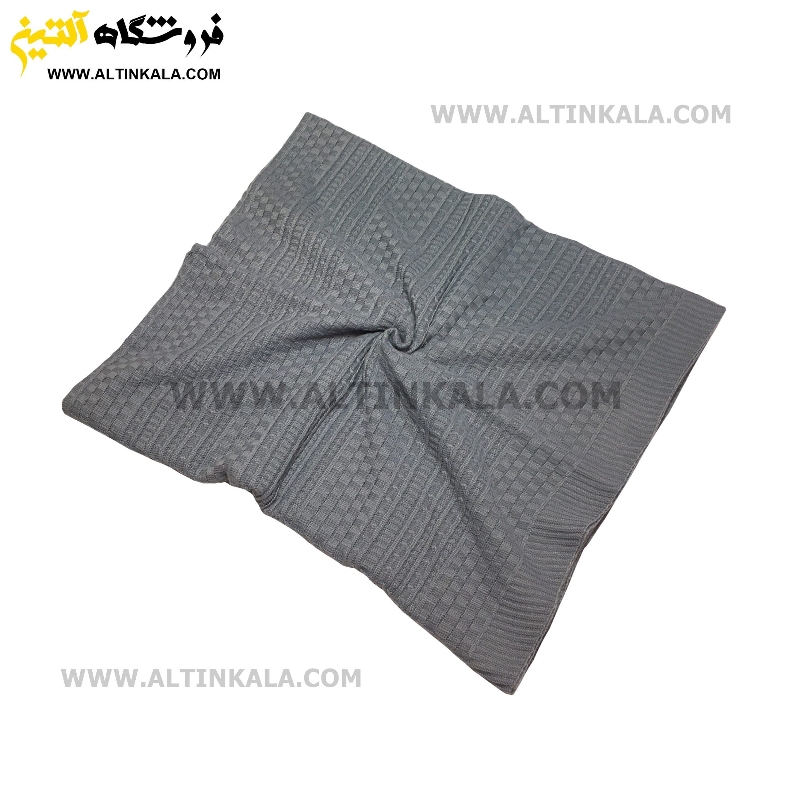 شال مبل بافت (رومبلی) سوپر (تراکم بالا) طرح هیلدا سایز 150×200 طوسی