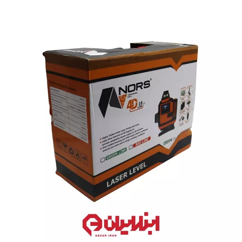 تراز لیزری شارژی دیجیتال سبز 16L4D نورس مدل NR-NT1G — تصویر ۴