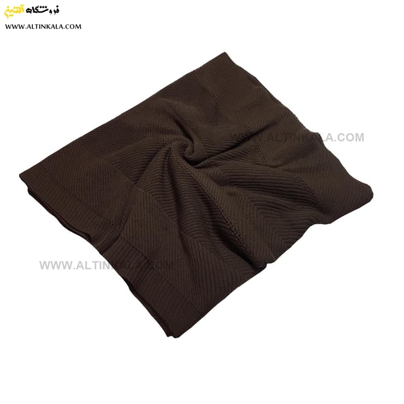 شال مبل بافت (رومبلی) سوپر (تراکم بالا) طرح کجراه سایز 150×200 شکلاتی — تصویر ۲