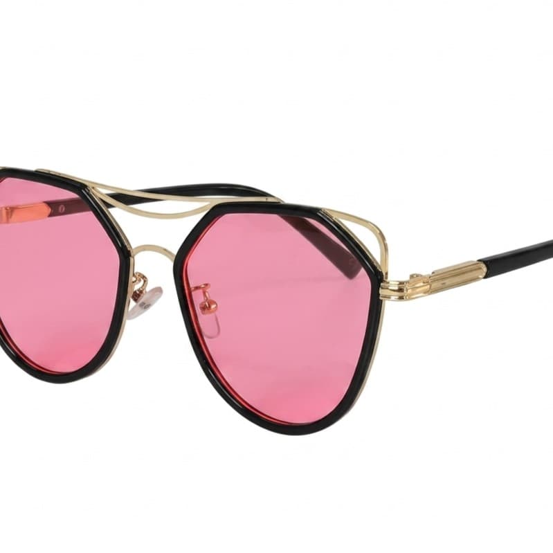 عینک آفتابی زنانه برند Gucci فریم فلزی مشکی یووی 400 — تصویر ۲