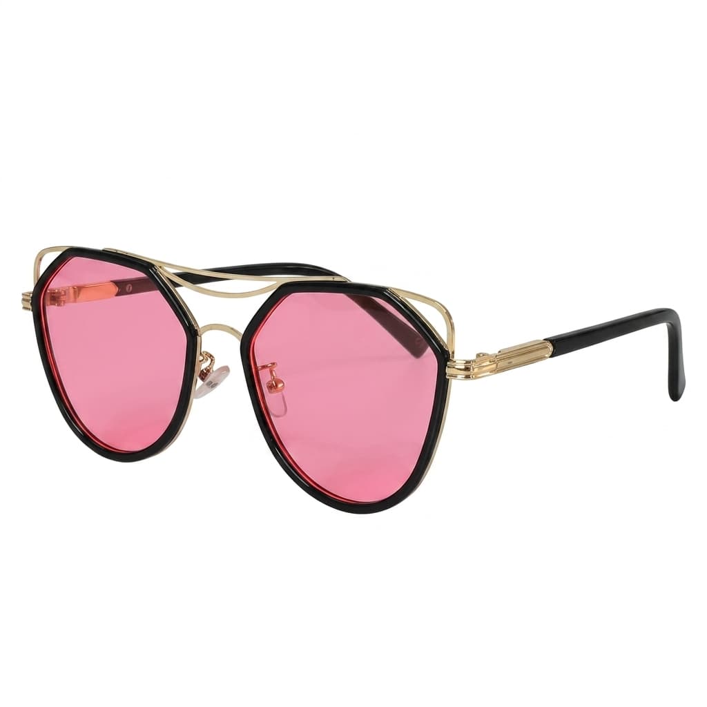 عینک آفتابی زنانه برند Gucci فریم فلزی مشکی یووی 400 — تصویر ۴