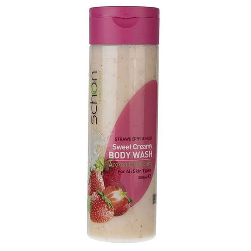 شامپو بدن کرمی شون مدل Strawberry And Milk حجم 300 میلی لیتر