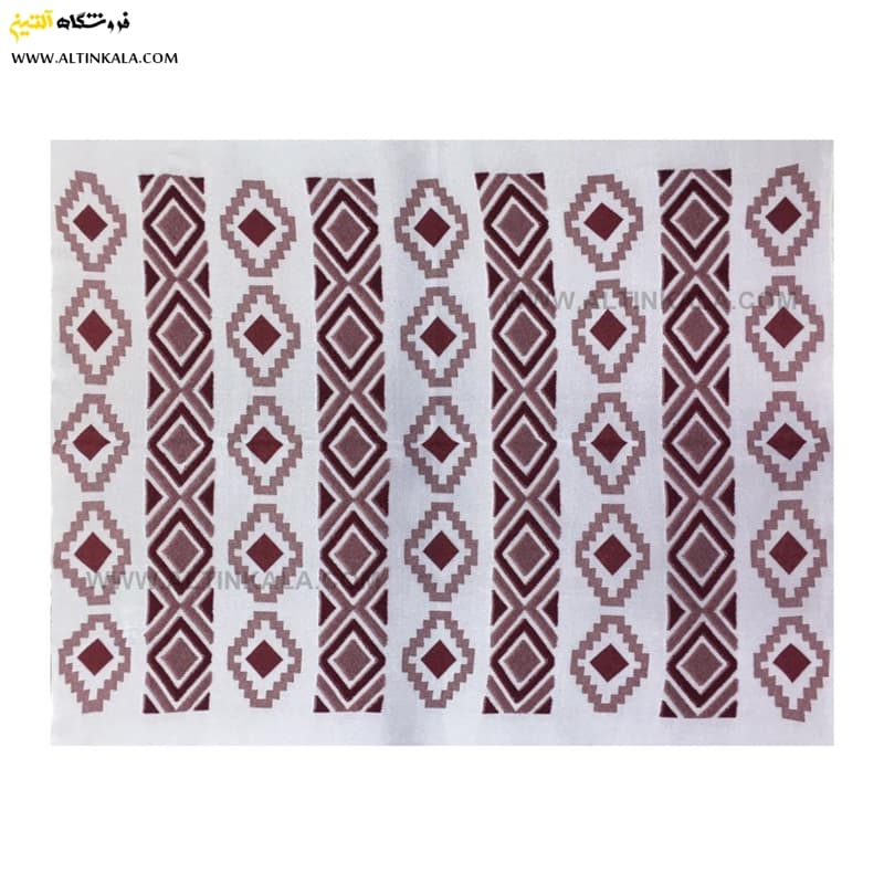 شال مبل بافت (رومبلی) سوپر (تراکم بالا) طرح پانچو سایز 150×200 رنگ زرشکی منگوله دار — تصویر ۴