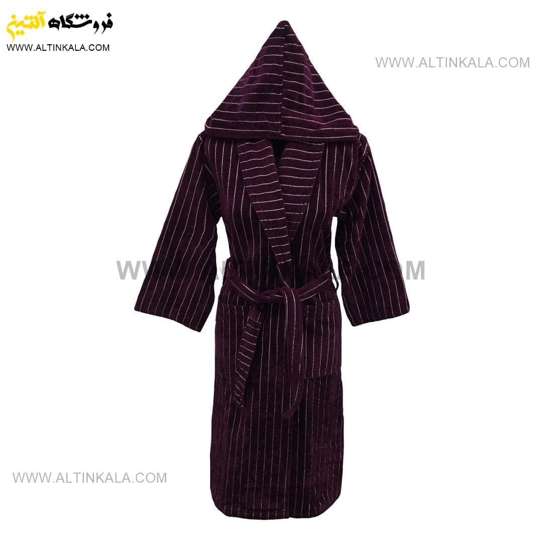 حوله پالتویی برق لامع طرح لوزان بادمجانی سایز 115